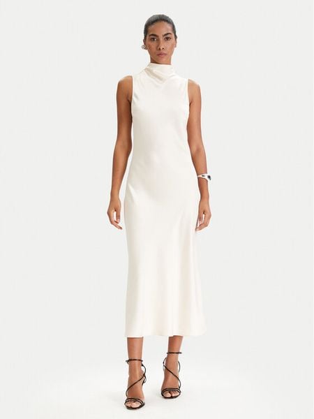 Patrizia Pepe Sukienka koktajlowa 8A1627/A269-W409 Écru Regular Fit. Sukienki Patrizia Pepe, bez wzorów, z syntetyku, wizytowe, bez kołnierzyka, bez ramiączek. Za 1,119.00 zł.