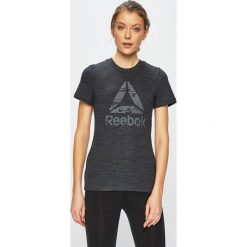 Reebok - Top. Szare koszulki sportowe Reebok, bez wzorów, z bawełny, bez ramiączek. W wyprzedaży za 69.90 zł.