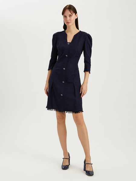 BGN Sukienka w kolorze granatowym rozmiar: 34. Niebieskie sukienki BGN, na imprezę, bez wzorów, bez kołnierzyka, bez ramiączek, midi. Za 61.17 zł.