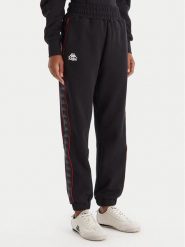 Kappa Spodnie dresowe Banda Adina 311M8HW Czarny Regular Fit. Czarne spodnie dresowe Kappa, m, bez wzorów, z dresówki. Za 199.99 zł.