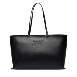Torebka Tommy Jeans. Czarne shopper Tommy Jeans, bez wzorów, z jeansu, bez dodatków. Za 409.99 zł.