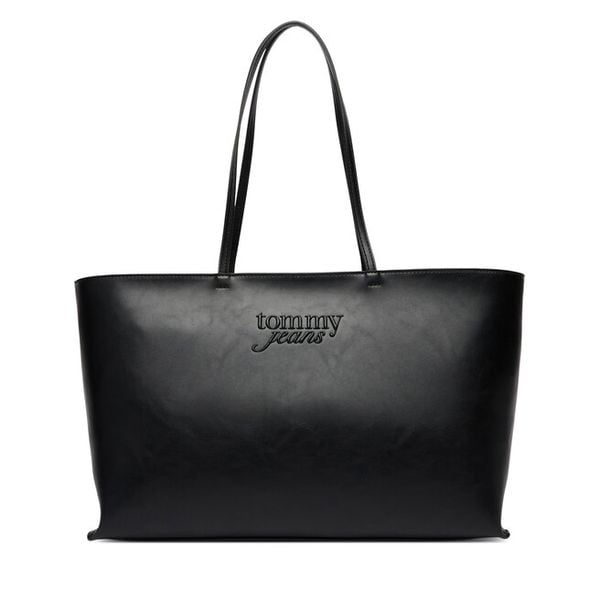 Torebka Tommy Jeans. Czarne shopper Tommy Jeans, bez wzorów, z jeansu, bez dodatków. Za 255.99 zł.
