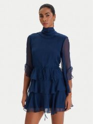 Bardot Sukienka koktajlowa Norah 60273DB Granatowy Slim Fit. Niebieskie sukienki Bardot, bez wzorów, z syntetyku, wizytowe, bez kołnierzyka, bez ramiączek. Za 639.99 zł.