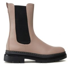 Sztyblety Tamaris. Brązowe botki Tamaris, bez wzorów, bez obcasa, na płaskiej podeszwie, bez zapięcia. Za 259.99 zł.