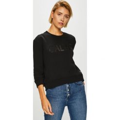 Calvin Klein Jeans - Bluza. Czarne bluzy Calvin Klein Jeans, l, bez wzorów, z bawełny, bez kaptura. W wyprzedaży za 239.90 zł.