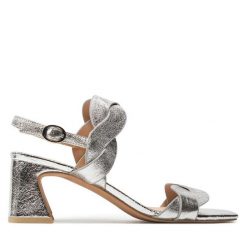 Sandały Caprice. Szare sandały Caprice, bez wzorów, bez obcasa, na słupku, bez zapięcia. Za 229.99 zł.