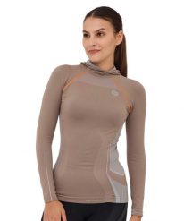 Bluza damska z kapturem Brubeck FITNESS. Brązowe bluzy sportowe Brubeck, l, bez wzorów, z materiału, z kapturem. Za 79.99 zł.