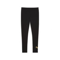Damskie legginsy ESS METALLIC PUMA Black Metallic Gold. Czarne legginsy Puma, bez wzorów. Za 129.00 zł.