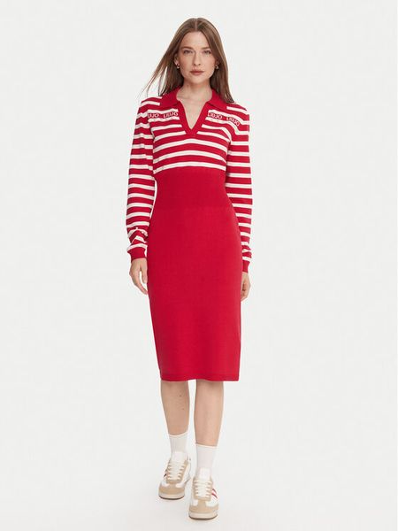 Liu Jo Sukienka dzianinowa TF5215 MS63L Czerwony Regular Fit. Czerwone sukienki Liu Jo, l, bez wzorów, z dzianiny, bez kołnierzyka, bez ramiączek. Za 859.99 zł.