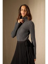 Perfect Cashmere Kaszmirowy golf "Liora" w kolorze antracytowym rozmiar: M. Czarne golfy Perfect Cashmere, m, bez wzorów, z kaszmiru, bez ramiączek. Za 434.45 zł.