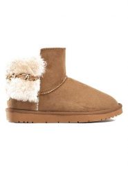 ISLAND BOOT Botki zimowe "Crystal" w kolorze jasnobrązowym rozmiar: 39. Brązowe botki Island Boot, na zimę, bez wzorów, z materiału, bez obcasa, bez zapięcia. Za 165.99 zł.