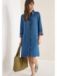 Cecil Sukienka dżinsowa w kolorze niebieskim rozmiar: L. Niebieskie sukienki Cecil, l, bez wzorów, z lyocellu, bez kołnierzyka, bez ramiączek, midi. Za 166.49 zł.