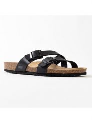 Sunbay Klapki "Bambou" w kolorze czarnym rozmiar: 36. Czarne klapki Sunbay, bez wzorów, z materiału, z otwartym noskiem, bez obcasa. Za 114.98 zł.