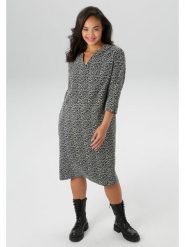 Aniston Sukienka w kolorze czarno-białym rozmiar: 46. Białe sukienki Aniston, bez wzorów, bez kołnierzyka, bez ramiączek, midi. Za 74.28 zł.