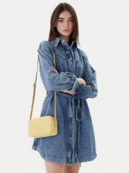 Calvin Klein Torebka Bold Ck Camera Bag LV04F3220G Żółty. Żółte listonoszki Calvin Klein, bez wzorów, ze skóry, bez dodatków. Za 239.99 zł.