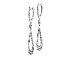 Kolczyki z białego złota z diamentami - 0,55 ct - próba 585. Białe kolczyki Apart, z diamentem, złote. Za 6,190.00 zł.