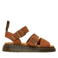 Sandały Dr. Martens. Brązowe sandały Dr. Martens, bez wzorów, bez obcasa, na płaskiej podeszwie, bez zapięcia. Za 559.99 zł.