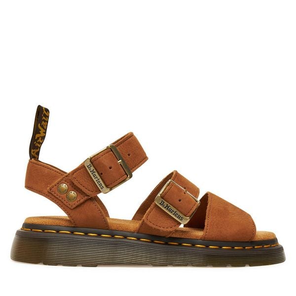 Sandały Dr. Martens. Brązowe sandały Dr. Martens, bez wzorów, bez obcasa, na płaskiej podeszwie, bez zapięcia. Za 559.99 zł.