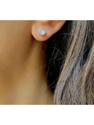 Les Petites Précieuses Srebrne kolczyki-wkrętki z diamentami rozmiar: onesize. Szare kolczyki Les Petites Précieuses, z diamentem, srebrne. Za 219.08 zł.