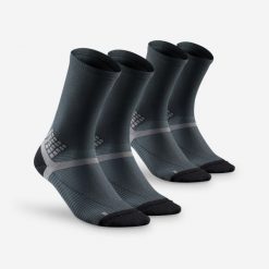Skarpety turystyczne Quechua MH500 długie 2 pary. Szare skarpety QUECHUA, bez wzorów, z elastanu. Za 59.99 zł.