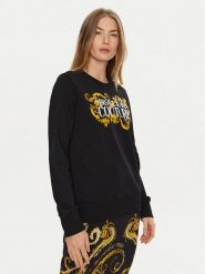 Versace Jeans Couture Bluza 77HAIE05 Czarny Regular Fit. Czarne bluzy Versace Jeans Couture, xs, bez wzorów, z bawełny, bez kaptura. Za 479.99 zł.