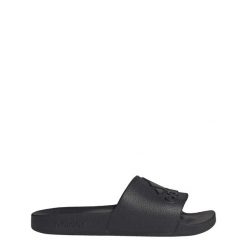 Klapki basenowe dla dorosłych Adidas Adilette Aqua. Czarne klapki Adidas, bez wzorów, bez obcasa. Za 99.95 zł.