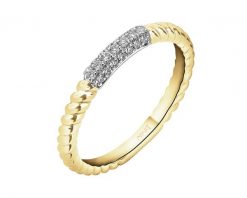 Pierścionek z żółtego złota z diamentami - 0,10 ct - próba 585. Żółte pierścionki Apart, z diamentem, złote. Za 3,090.00 zł.