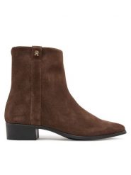 Tommy Hilfiger Botki Pointy Zip Bootie FW0FW08981 Brązowy. Brązowe botki TOMMY HILFIGER, bez wzorów, ze skóry, bez obcasa, na płaskiej podeszwie, bez zapięcia. Za 699.99 zł.