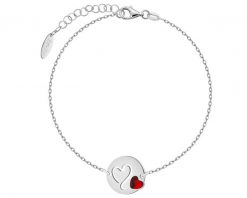 Bransoletka srebrna ze szlifowanym szkłem - serca. Szare bransoletki Apart, srebrne. Za 179.00 zł.