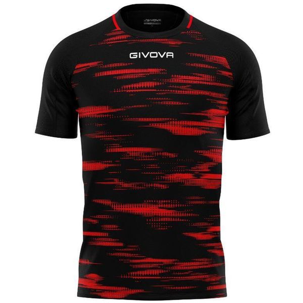 T-shirt Sportowy Givova Pixel 2XS Czarny-Czerwony Unisex. Czarne koszulki sportowe Givova, bez wzorów, bez ramiączek, do piłki nożnej. Za 187.99 zł.