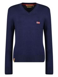 Geographical Norway Sweter "Falonne" w kolorze granatowym rozmiar: XXL. Niebieskie swetry Geographical Norway, xxl, bez wzorów, bez ramiączek. Za 105.38 zł.