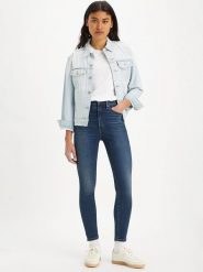 Levi's Dżinsy - Skinny fit - w kolorze niebieskim rozmiar: W26/L30. Niebieskie jeansy Levi's®, l, z aplikacjami, z podwyższonym stanem. Za 234.94 zł.