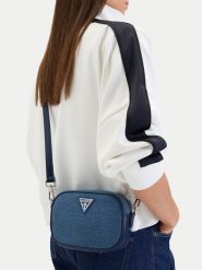 Guess Jeans Torebka CWBEO-GUESS-B-012-09 Granatowy. Niebieskie listonoszki Guess Jeans, z aplikacjami, z jeansu, bez dodatków. Za 199.99 zł.