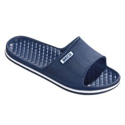 Klapki damskie Beco ciemnoniebieskie. Niebieskie klapki 47 Brand, bez wzorów, z materiału, bez obcasa. Za 180.99 zł.