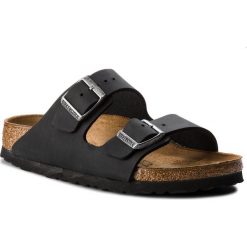 Klapki BIRKENSTOCK - Arizona Bs 0552113 Black. Czarne klapki Birkenstock, bez wzorów, ze skóry, bez obcasa. W wyprzedaży za 239.00 zł.