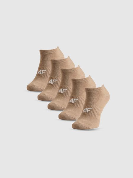 4F Skarpetki stopki (5-pack) damskie - beżowe 39-42. Brązowe skarpety 4f, bez wzorów, z bawełny. Za 59.99 zł.