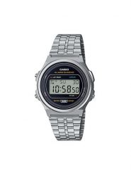 Casio Zegarek A171WE-1AEF Srebrny. Szare, cyfrowe zegarki Casio, srebrne. Za 219.99 zł.