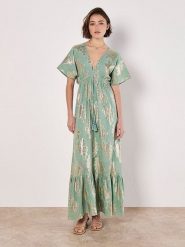 Apricot Sukienka w kolorze zielonym rozmiar: XL. Zielone sukienki Apricot, na co dzień, xl, bez wzorów, z bawełny, bez kołnierzyka, bez ramiączek, maxi, proste. Za 152.99 zł.