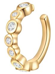 Lulu & Jane Pozłacana nausznica z kryształami Swarovski rozmiar: onesize. Żółte kolczyki Lulu & Jane, z kryształem, metalowe. Za 43.99 zł.