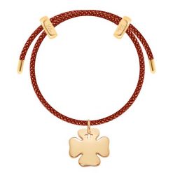 Bransoletka Liana bordowa ze złotą nitką z koniczyną. Czerwone bransoletki Lilou, ze stali. Za 298.00 zł.