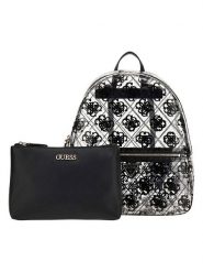 Guess Plecak w kolorze czarnym - 29 x 33 x 12 cm rozmiar: onesize. Czarne plecaki Guess, z aplikacjami, z materiału. Za 528.34 zł.