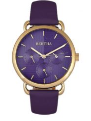 Bertha Zegarek kwarcowy "Gwen" w kolorze złoto-fioletowym rozmiar: onesize. Różowe, analogowe zegarki Bertha, ze stali. Za 217.99 zł.