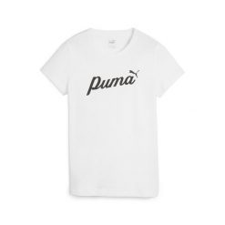 Damska koszulka ESS+ Script PUMA White. Białe koszulki sportowe Puma, bez wzorów, z bawełny, bez ramiączek, na jogę i pilates. Za 174.00 zł.