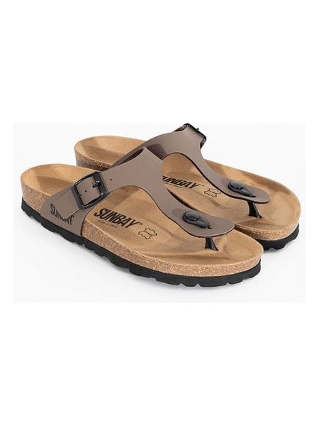 Sunbay Japonki "Camelia" w kolorze brązowym rozmiar: 36. Brązowe klapki Sunbay, bez wzorów, z otwartym noskiem, bez obcasa. Za 134.95 zł.