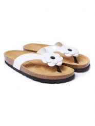 Mandel Japonki "Lene" w kolorze białym rozmiar: 41. Białe klapki Mandel, z aplikacjami, bez obcasa. Za 121.99 zł.