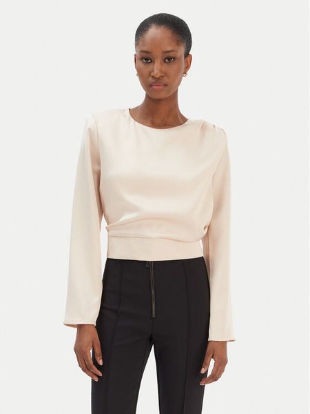 Rinascimento Bluzka CFC0126404003 Beżowy Regular Fit. Brązowe bluzki Rinascimento, s, bez wzorów, z syntetyku, bez kołnierzyka, bez ramiączek. Za 229.99 zł.