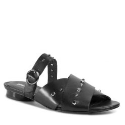 Klapki Gino Rossi. Czarne klapki Gino Rossi, bez wzorów, bez obcasa. Za 119.99 zł.