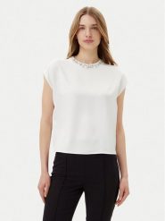 Imperial Bluzka RIC3JBA Biały Regular Fit. Białe bluzki Imperial, m, bez wzorów, z syntetyku, bez kołnierzyka, bez ramiączek. Za 239.99 zł.