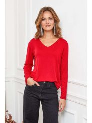 Joséfine Wełniany sweter "Abi" w kolorze czerwonym rozmiar: L. Czerwone swetry Joséfine, l, bez wzorów, z wełny, bez ramiączek. Za 131.12 zł.