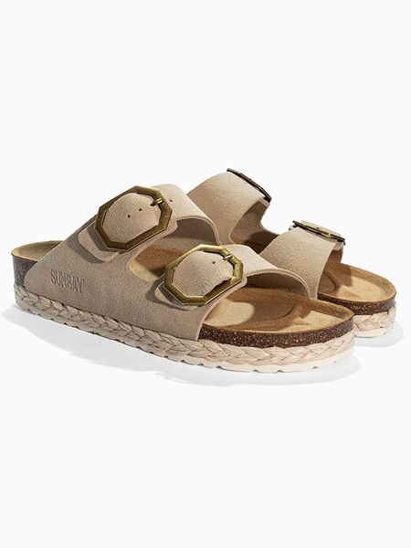 Sunbay Klapki "Turmero" w kolorze beżowym rozmiar: 39. Brązowe klapki Sunbay, bez wzorów, z otwartym noskiem, bez obcasa. Za 180.49 zł.